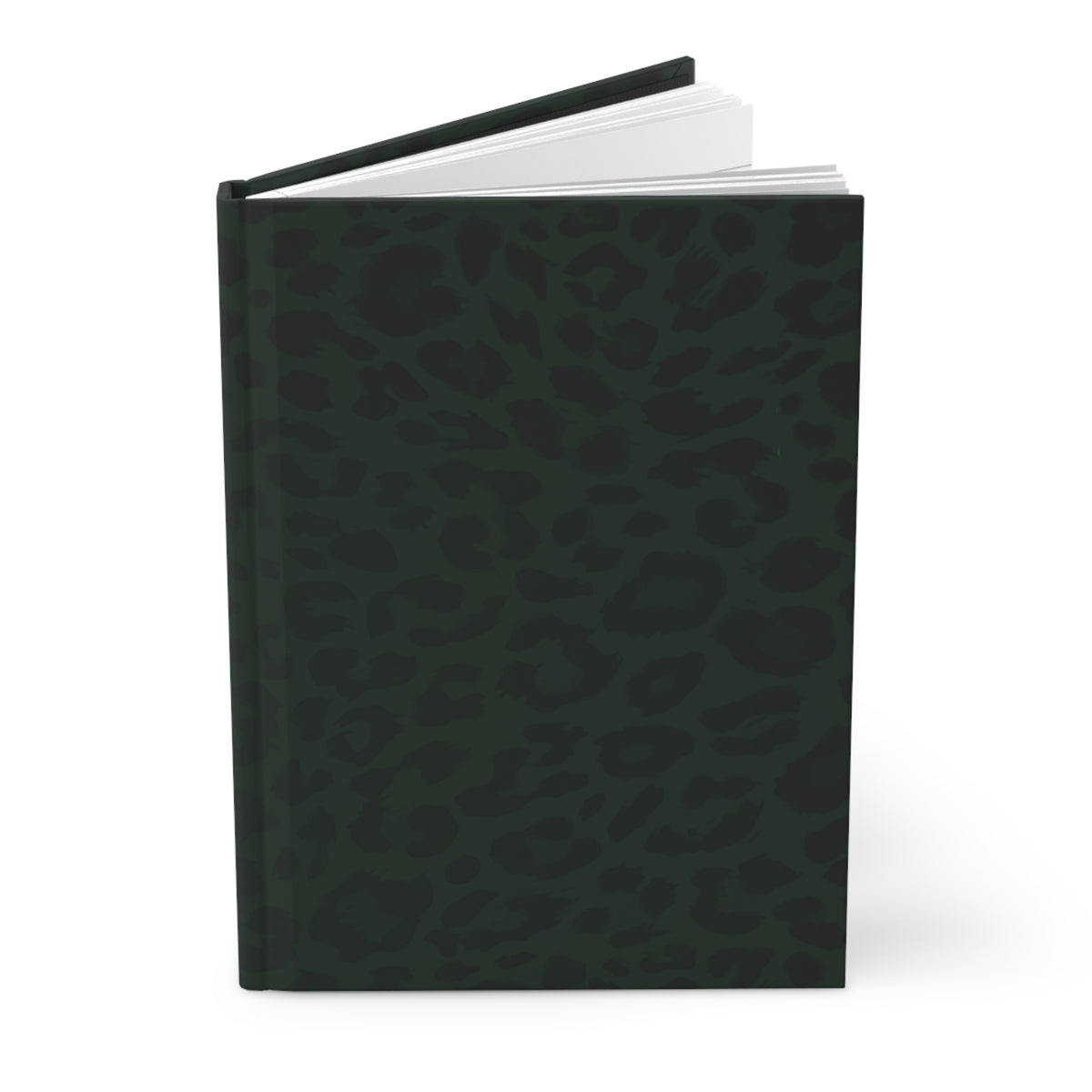 Hardcover Leopard Print Journal Matte in Dark Green