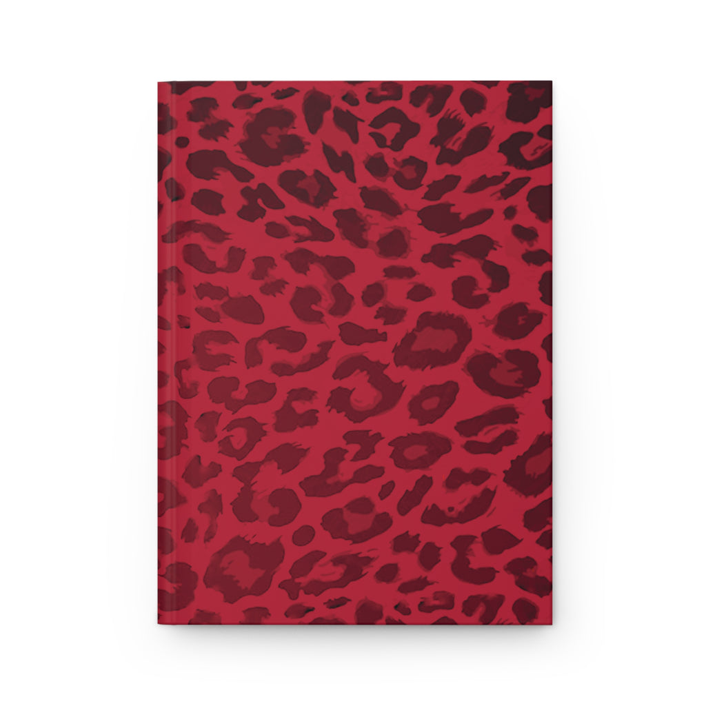 Hardcover Leopard Print Journal Matte in Red