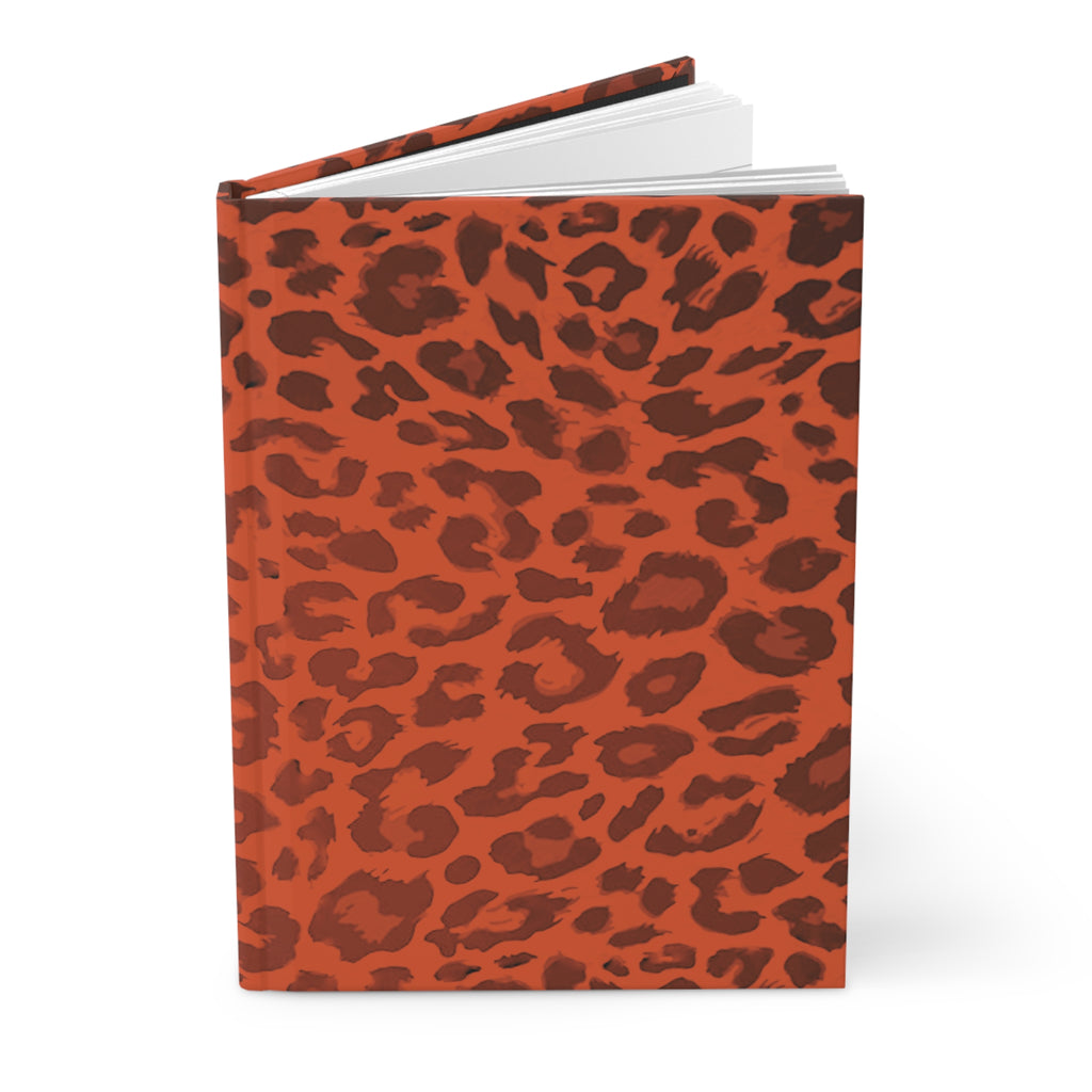 Hardcover Leopard Print Journal Matte in Light Orange