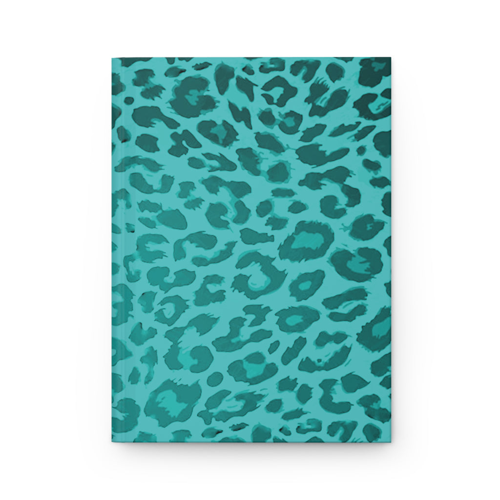 Hardcover Leopard Print Journal Matte in Turqoise