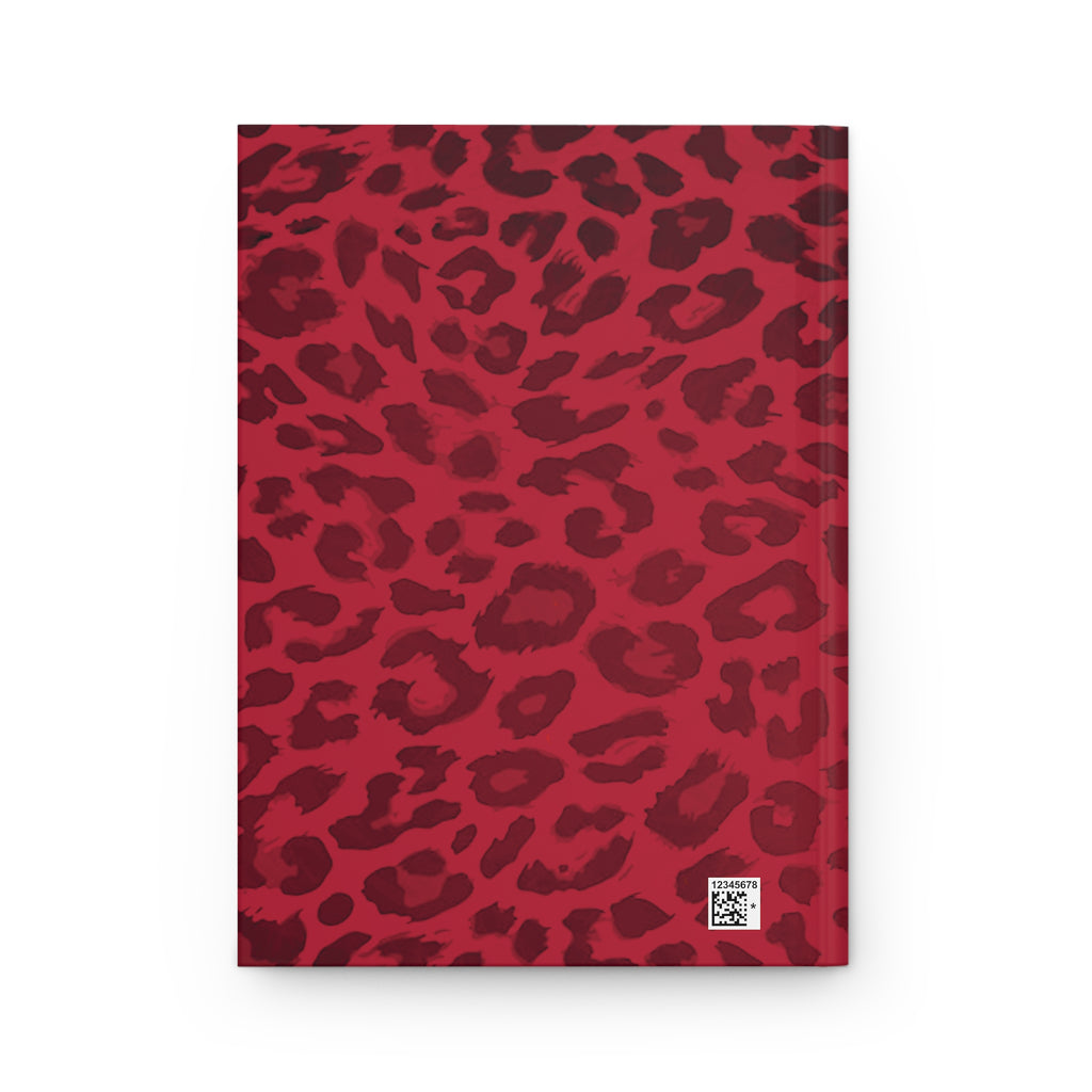 Hardcover Leopard Print Journal Matte in Red