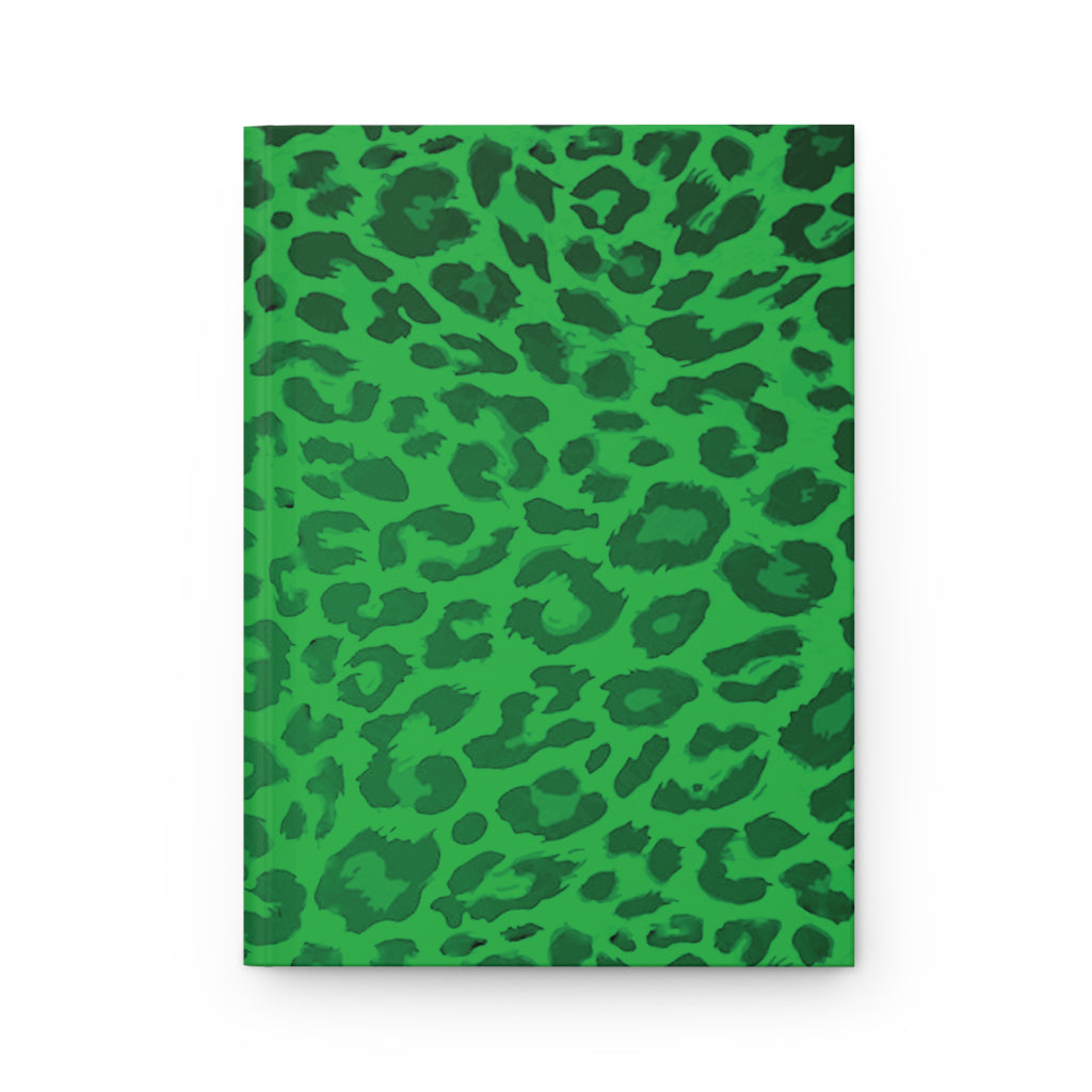 Hardcover Leopard Print Journal Matte in Light Green