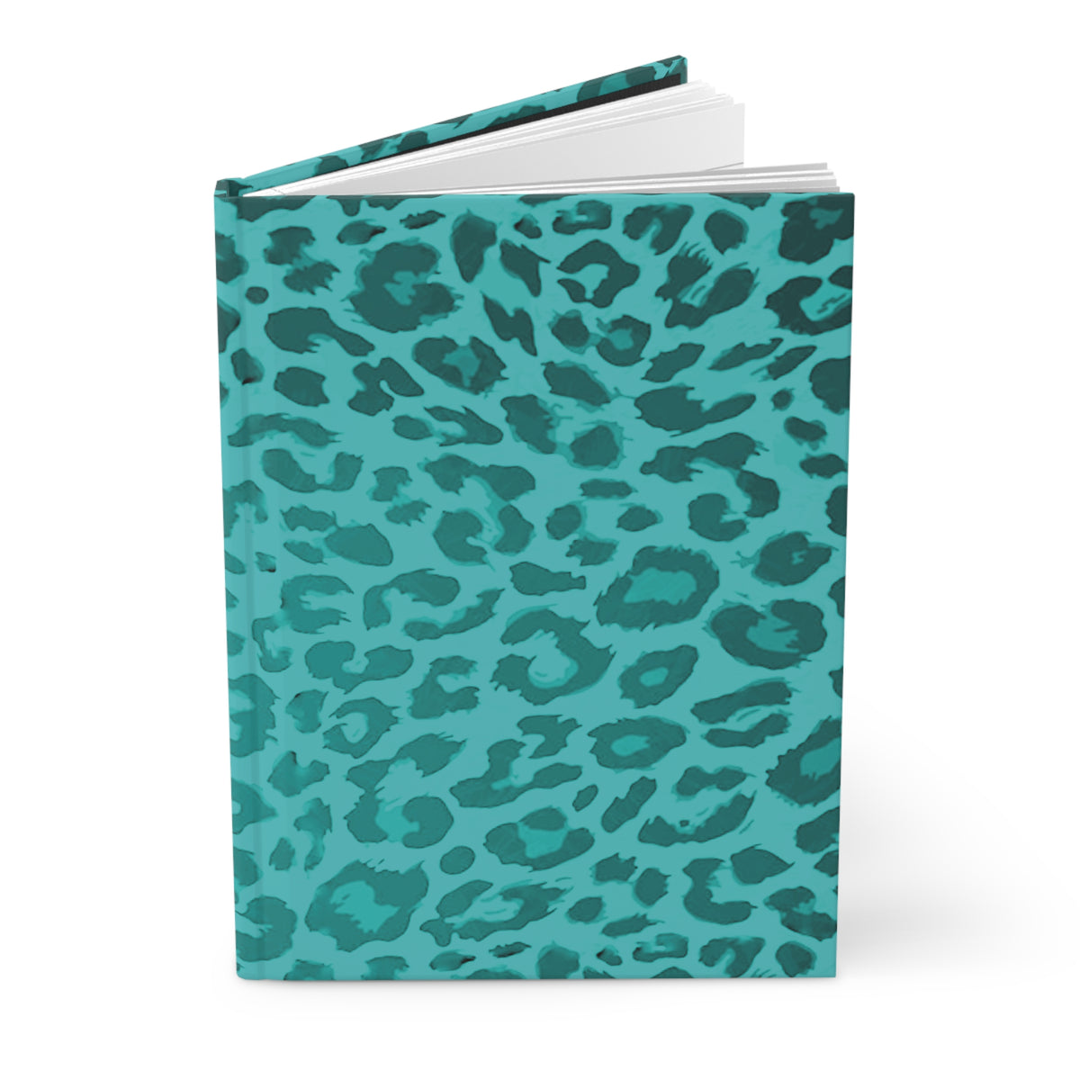 Hardcover Leopard Print Journal Matte in Turqoise