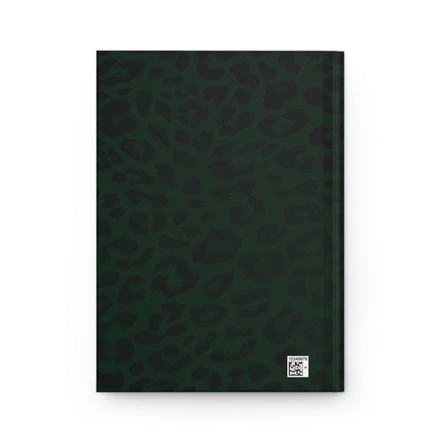 Hardcover Leopard Print Journal Matte in Dark Green