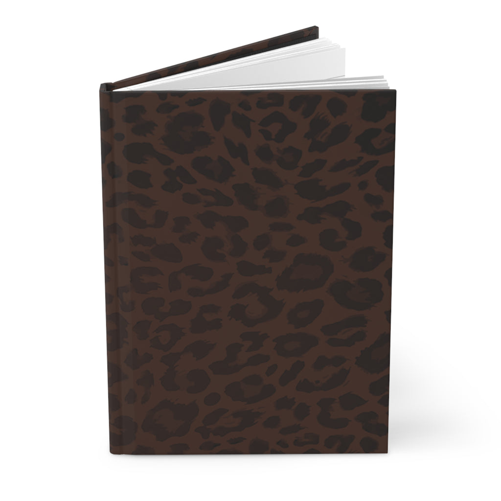 Hardcover Leopard Print Journal Matte in Brown