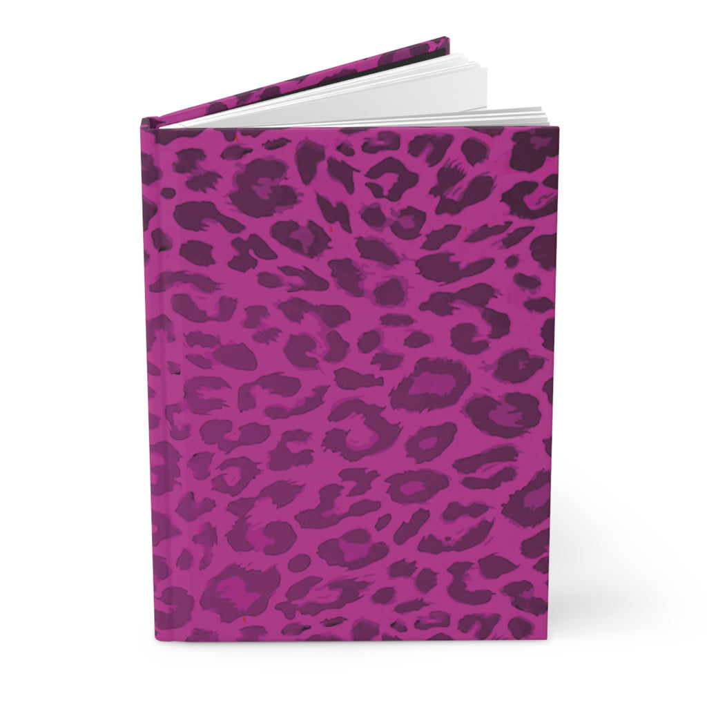 Hardcover Leopard Print Journal Matte in Pink